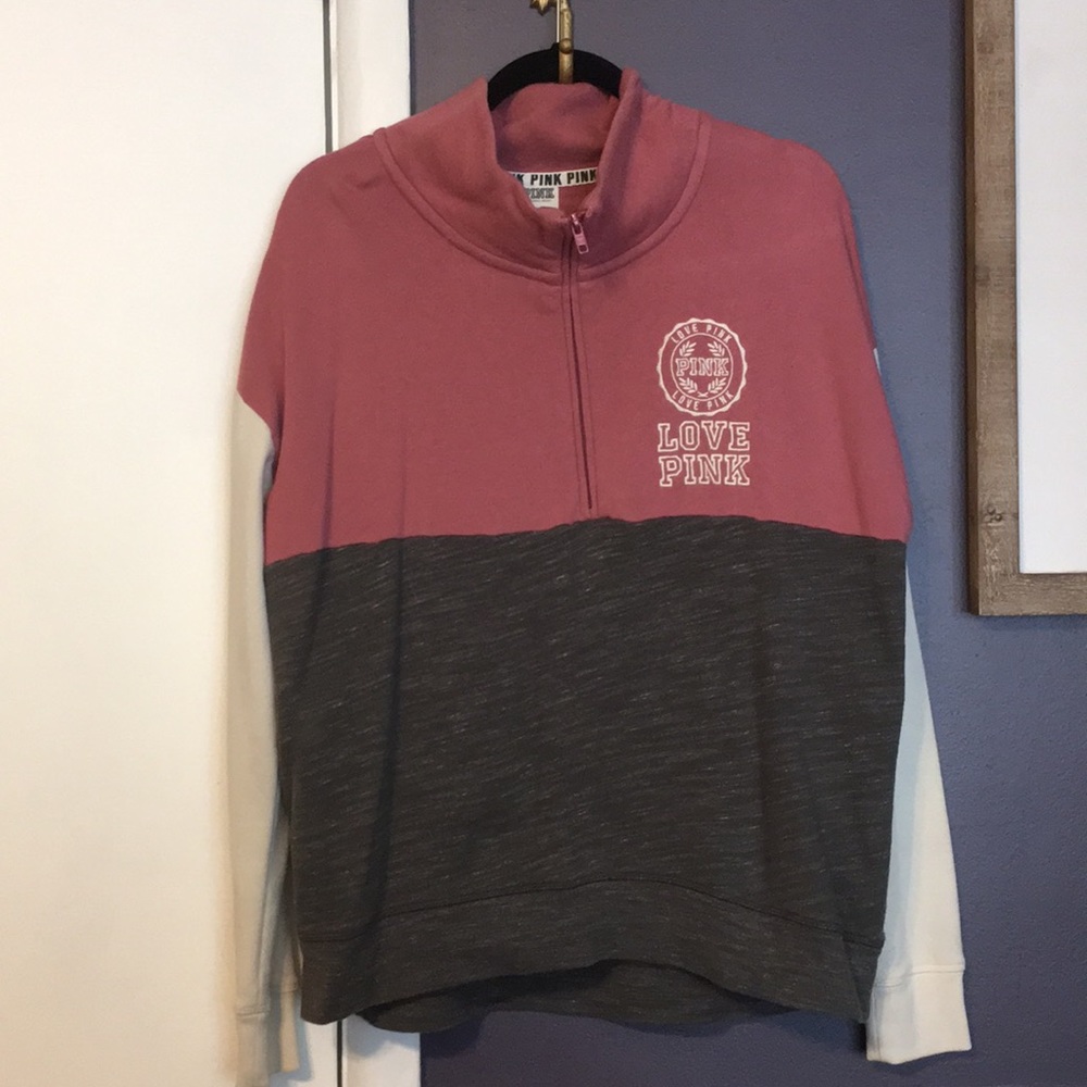 Large Victoria’s Secret Pink half zip sweatshirt